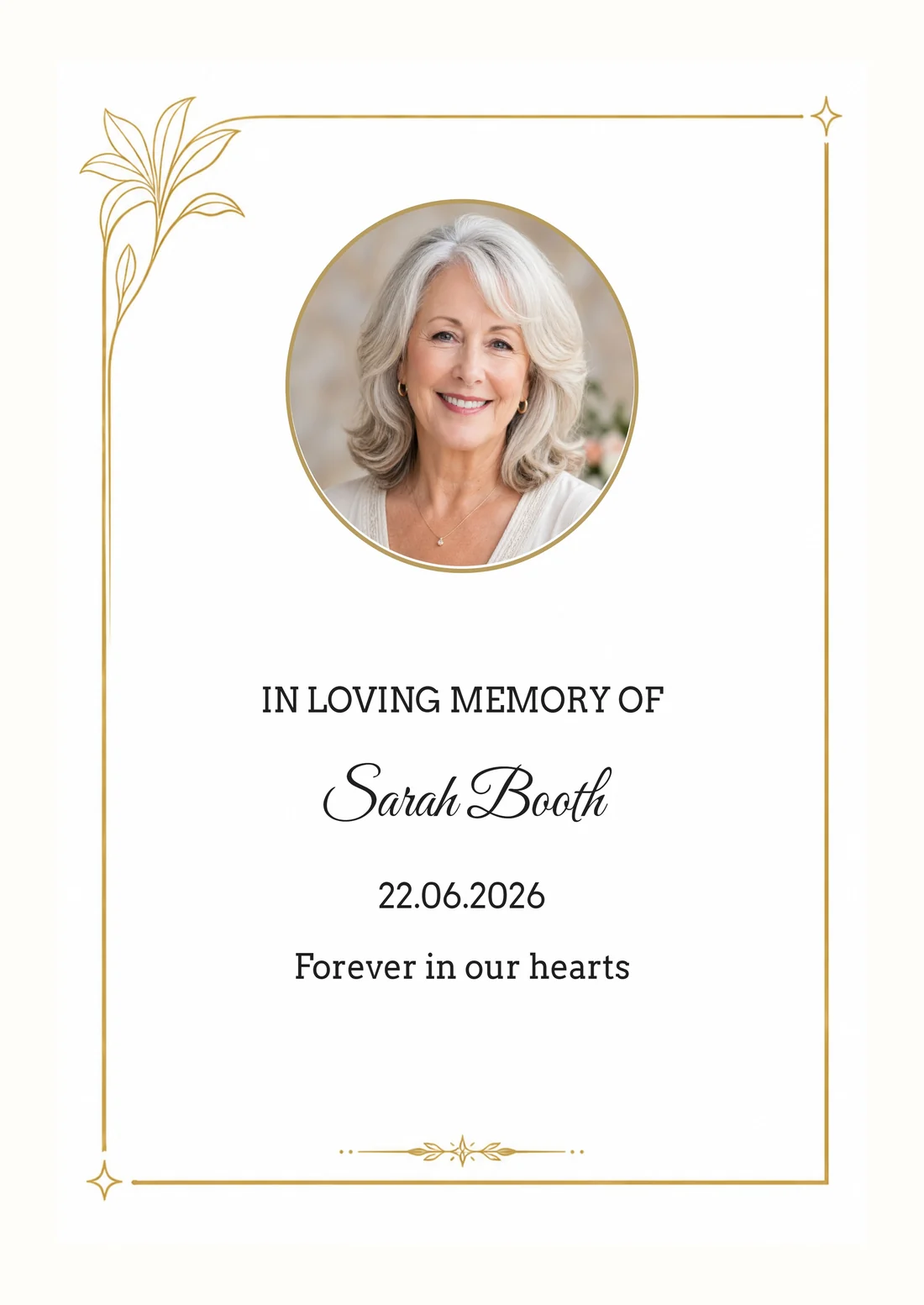Memorial Tribute Book cover example